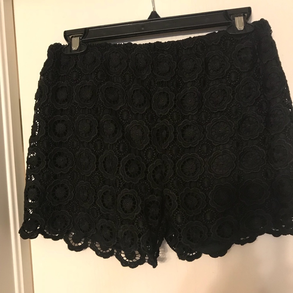 Black lace shorts. Size small